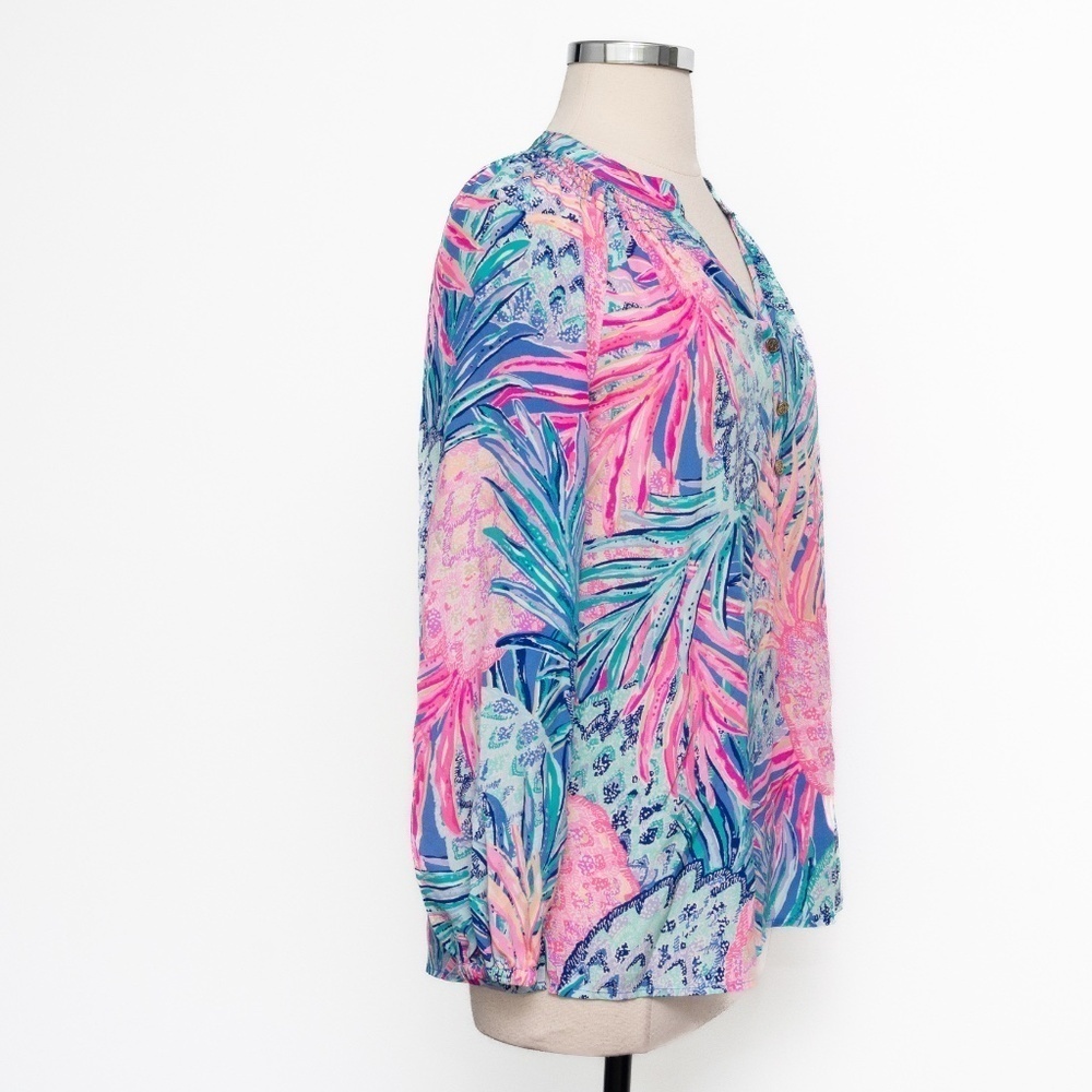 Lilly Pulitzer Elsa Silk Top Lilac‎ Thistle XS - Picture 2 of 13